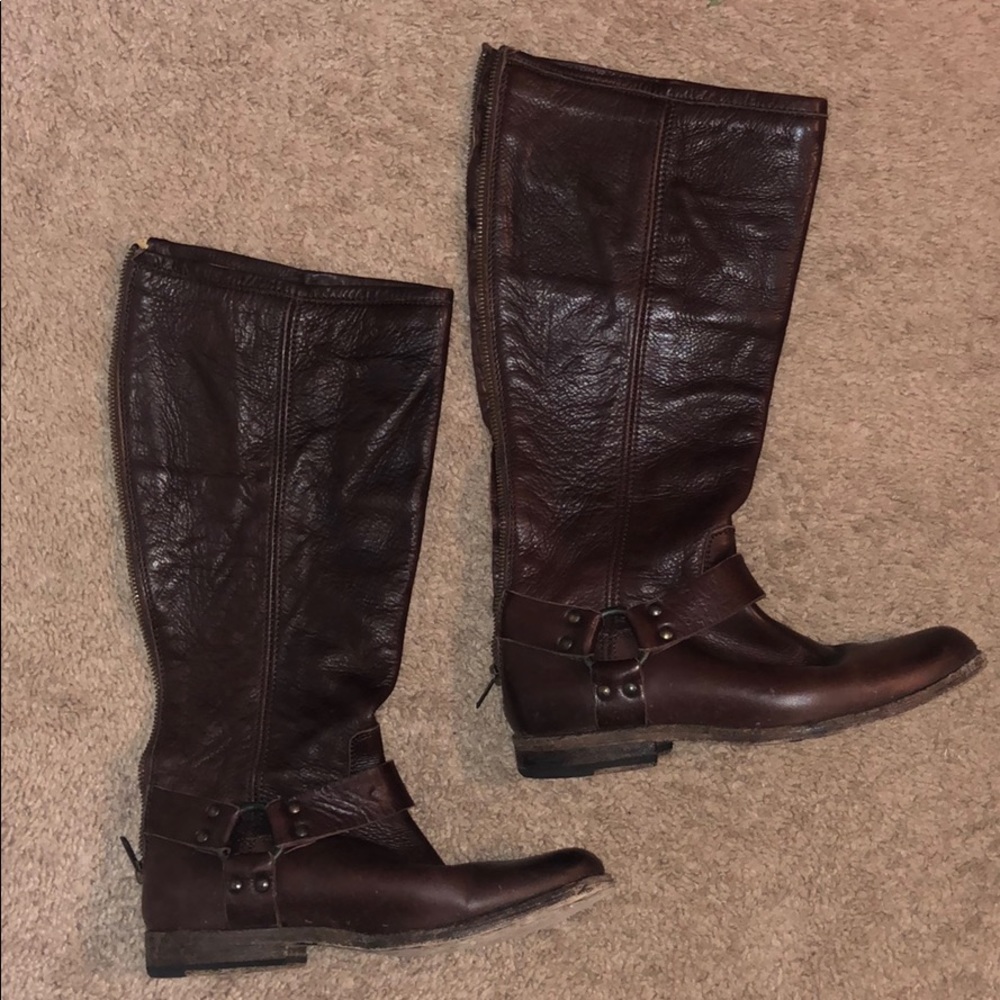 Frye zip up boots